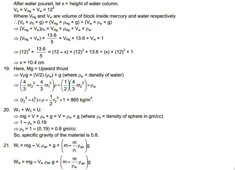 Fluid Mechanics HC Verma Concepts of Physics Solutions Chapter 13