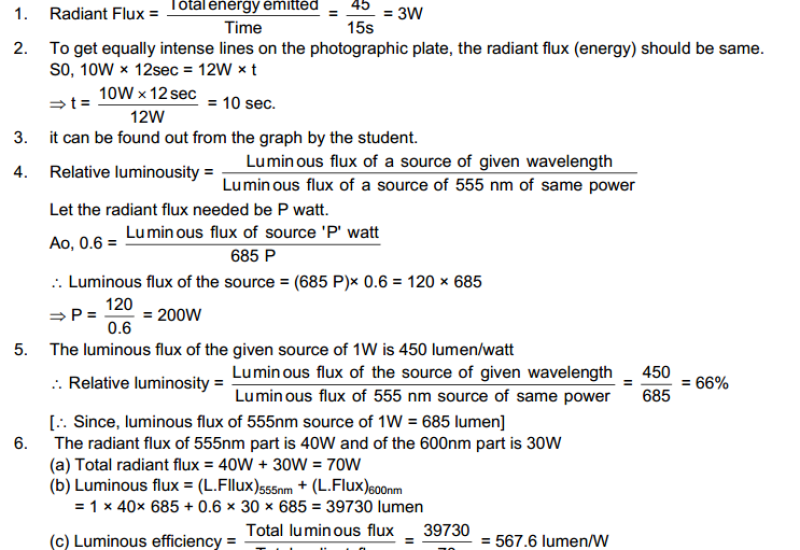 Photometry HC Verma Concepts of Physics Solutions