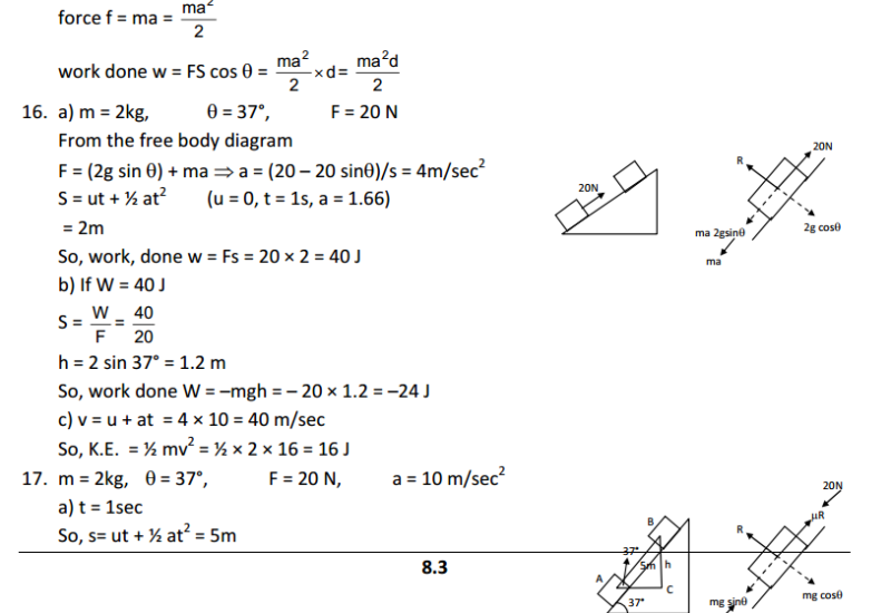 Work and Energy HC Verma Concepts of Physics Solutions