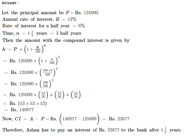 Compound Interest CBSE RS Aggarwal Class 8 Maths Solutions Ex 11C