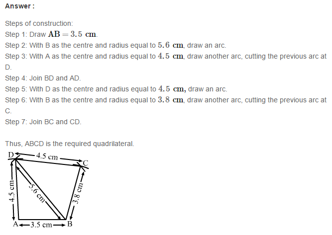 Construction of Quadrilaterals RS Aggarwal Class 8 Maths Solutions Exercise 17A