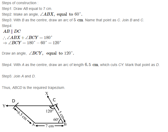 Construction of Quadrilaterals RS Aggarwal Class 8 Maths Solutions Exercise 17B ebook