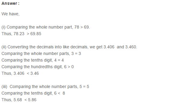 CBSE Decimals RS Aggarwal Class 7 Maths Solutions Exercise 3A