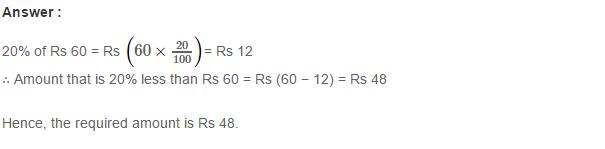Percentage RS Aggarwal CBSE Class 7 Maths Solutions Exercise 10A