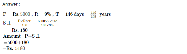 CBSE Simple Interest RS Aggarwal Class 7 Maths Solutions Exercise 12A