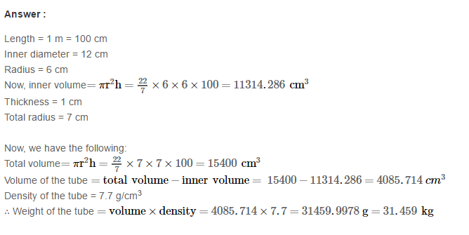 Volume and Surface Area of Solids RS Aggarwal Class 8 Solutions Ex 20B ebook